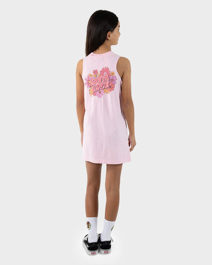 Vibes Girls Muscle Dress Pink