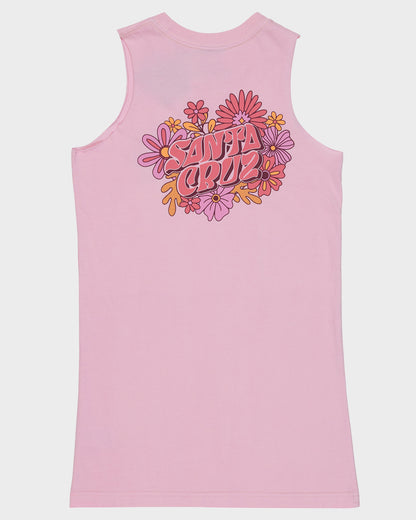 Vibes Girls Muscle Dress Pink