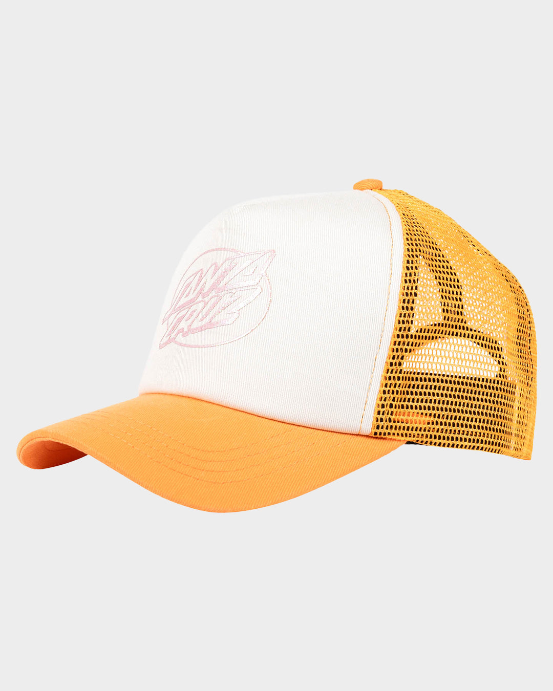 Oval Dot Mono Girls Trucker Hat Orange-cream