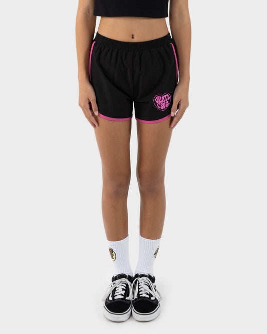 Balloon Heart Girls Shorts Black-pink