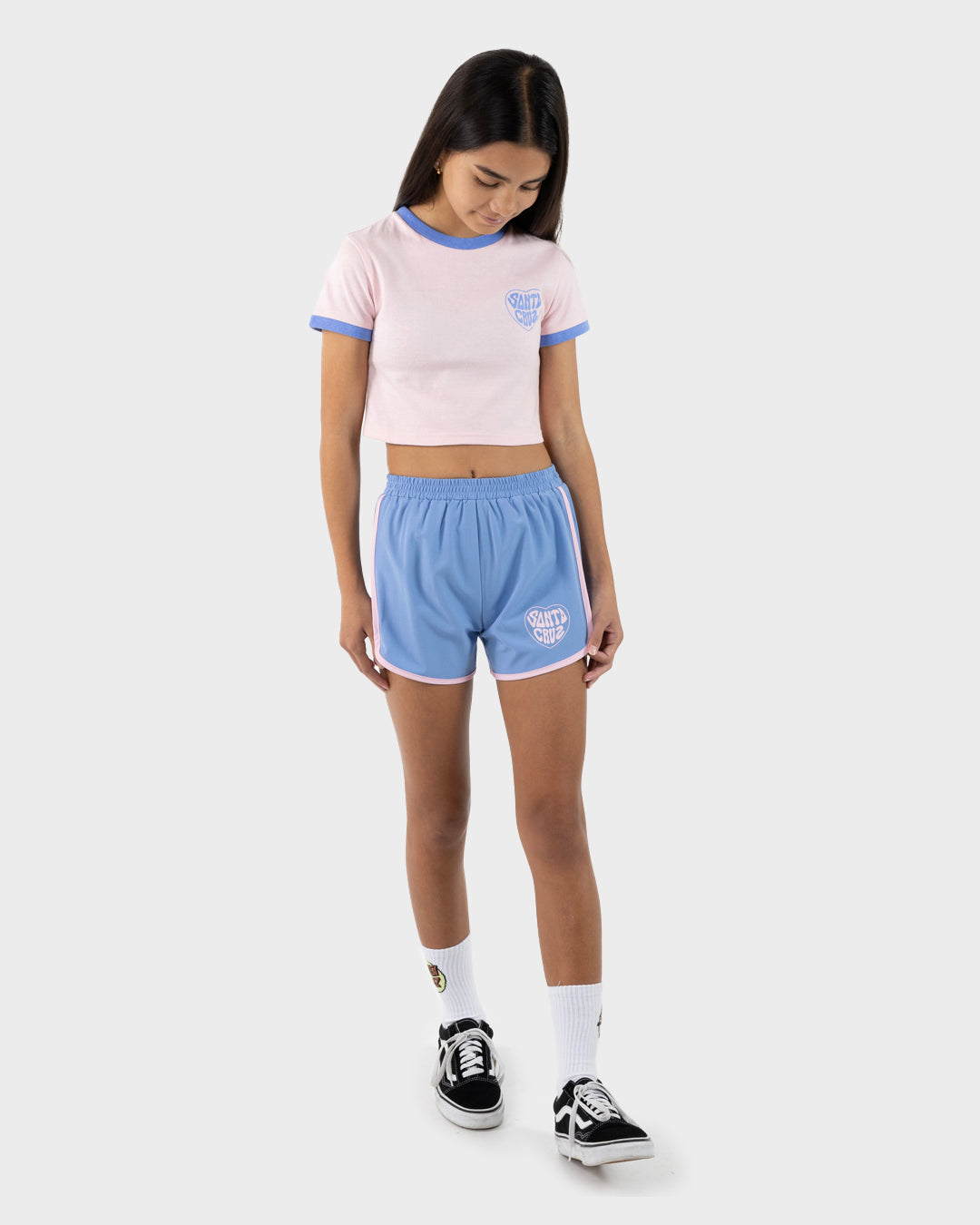 Balloon Heart Girls Shorts Blue-pink