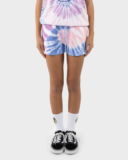 Opus Dot Girls Track Shorts Purple Tie Dye