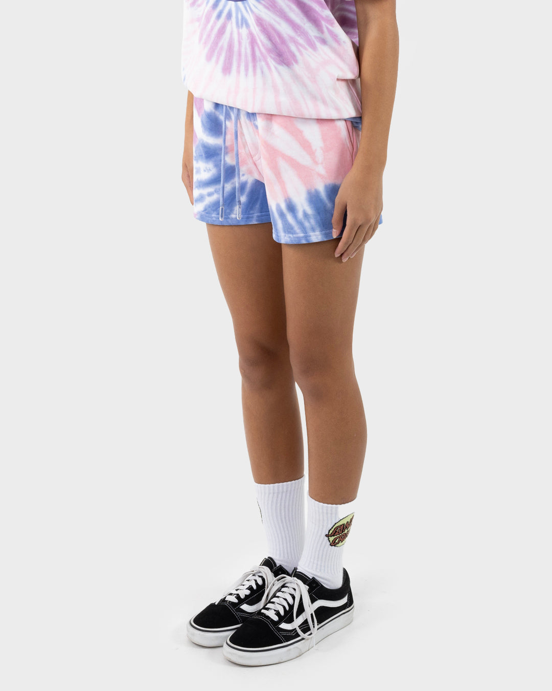 Opus Dot Girls Track Shorts Purple Tie Dye