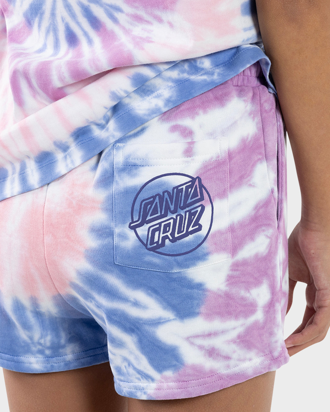 Opus Dot Girls Track Shorts Purple Tie Dye