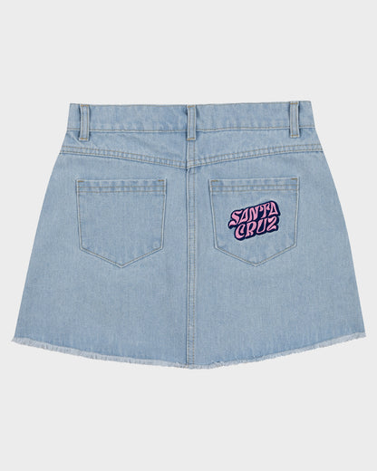 Vibes Stack Girls Skirt Light Washed Indigo