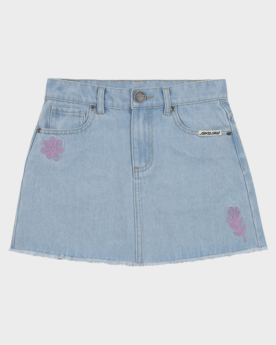 Vibes Stack Girls Skirt Light Washed Indigo