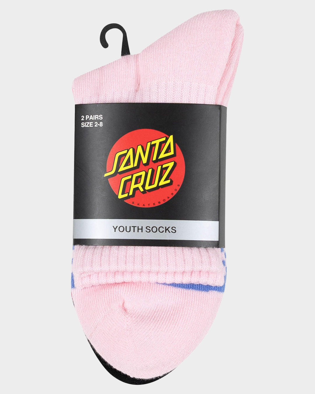 Balloon Heart Girls Mid Socks (2 Pack) Pink-black