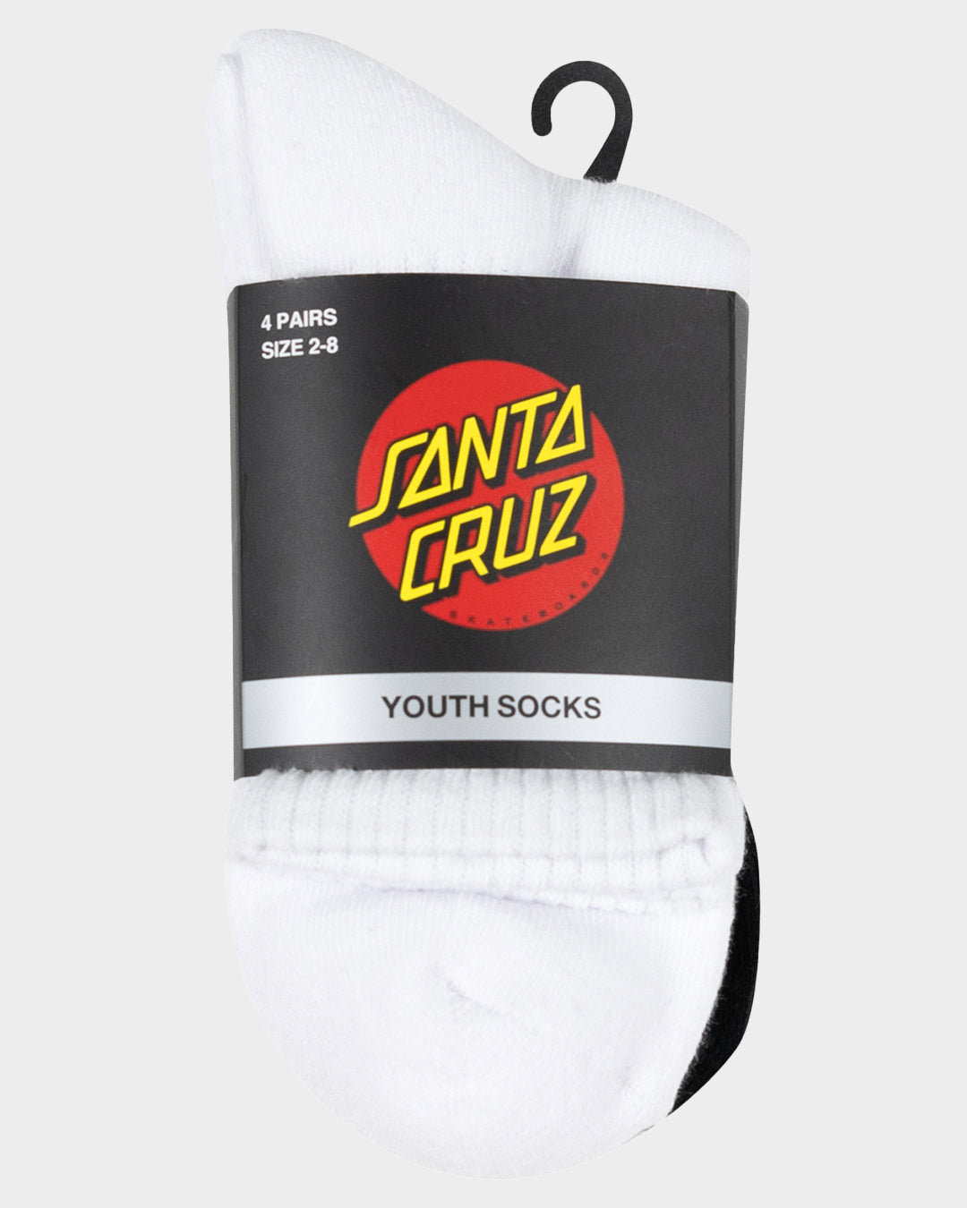 Oval Dot Girls Mid Socks (2 Pack) White Black