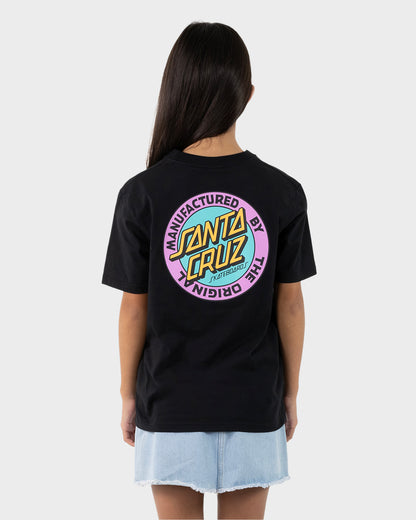 MFG Retro Dot Reverse Girls Oversized T-Shirt Black