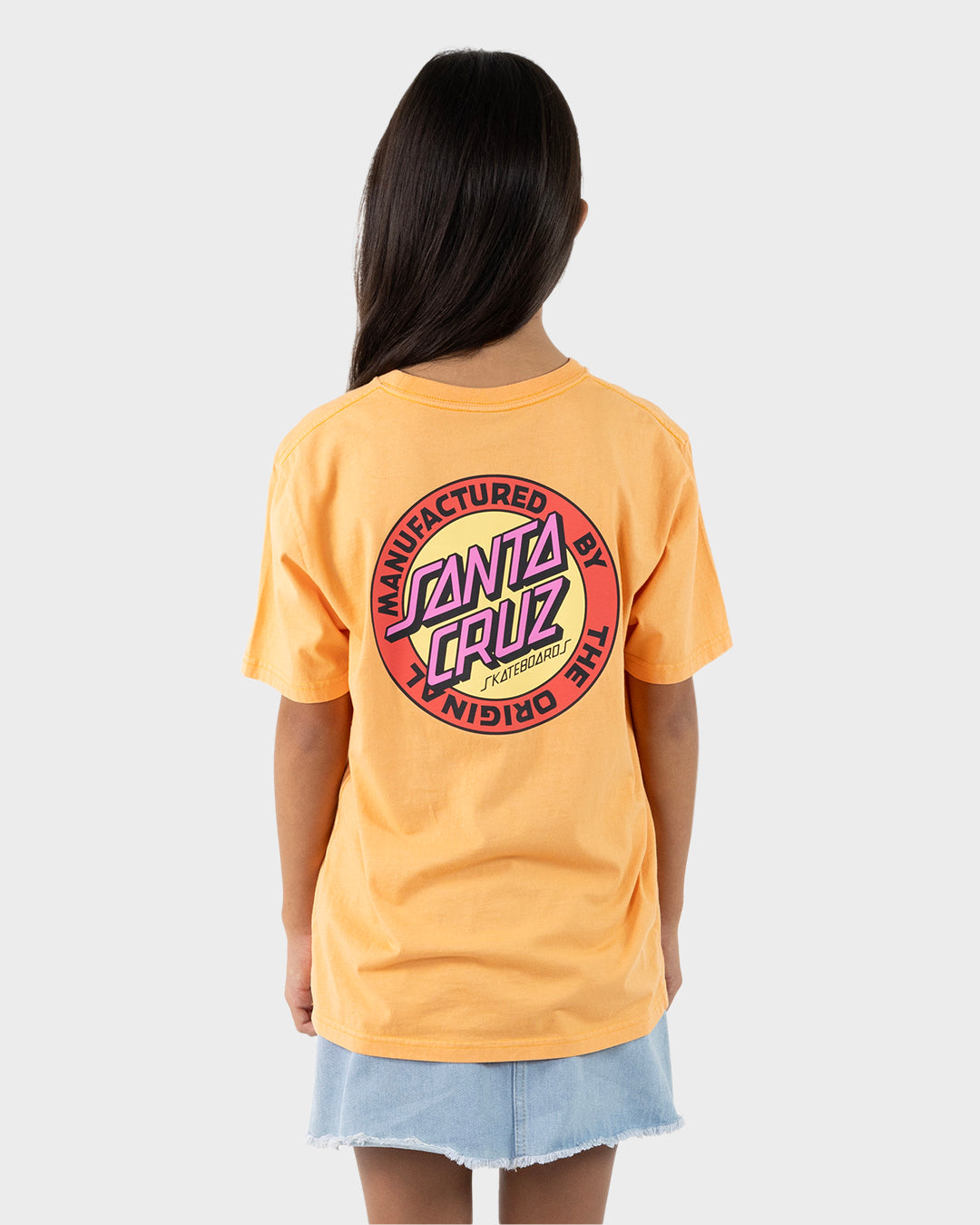 MFG Retro Dot Reverse Girls Oversized T-Shirt Orange