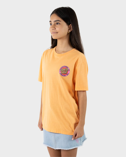 MFG Retro Dot Reverse Girls Oversized T-Shirt Orange