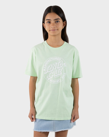 MFG Dot Girls Oversized T-shirt Light Green