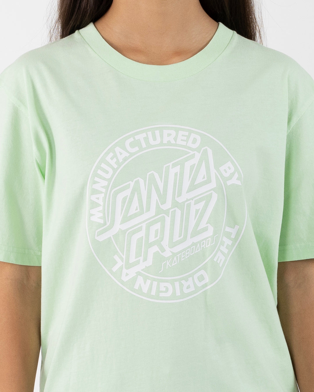 MFG Dot Girls Oversized T-shirt Light Green