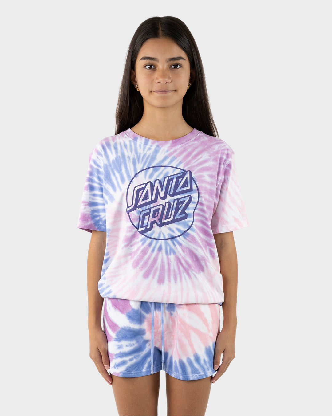 Opus Dot Girls Oversized T-shirt Purple Tie Dye