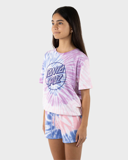 Opus Dot Girls Oversized T-shirt Purple Tie Dye