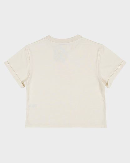 Flame Dot Girl Cropped T-shirt Cream