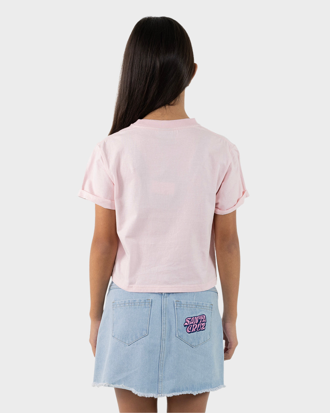 Flame Dot Girl Cropped T-shirt Pink