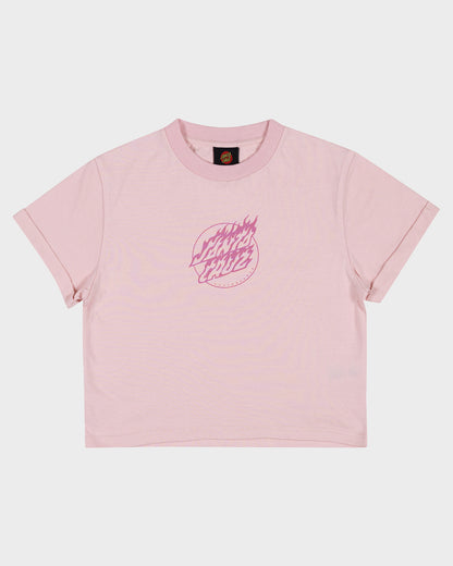 Flame Dot Girl Cropped T-shirt Pink