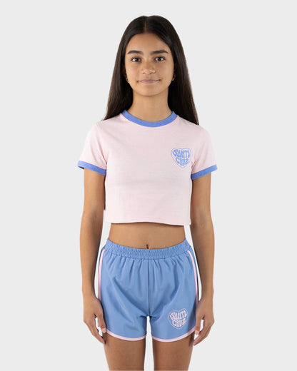 Balloon Heart Baby Fit T-shirt Pink-blue