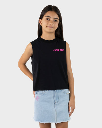 SC Delta Strip Girls Cropped Muscle T-shirt Black