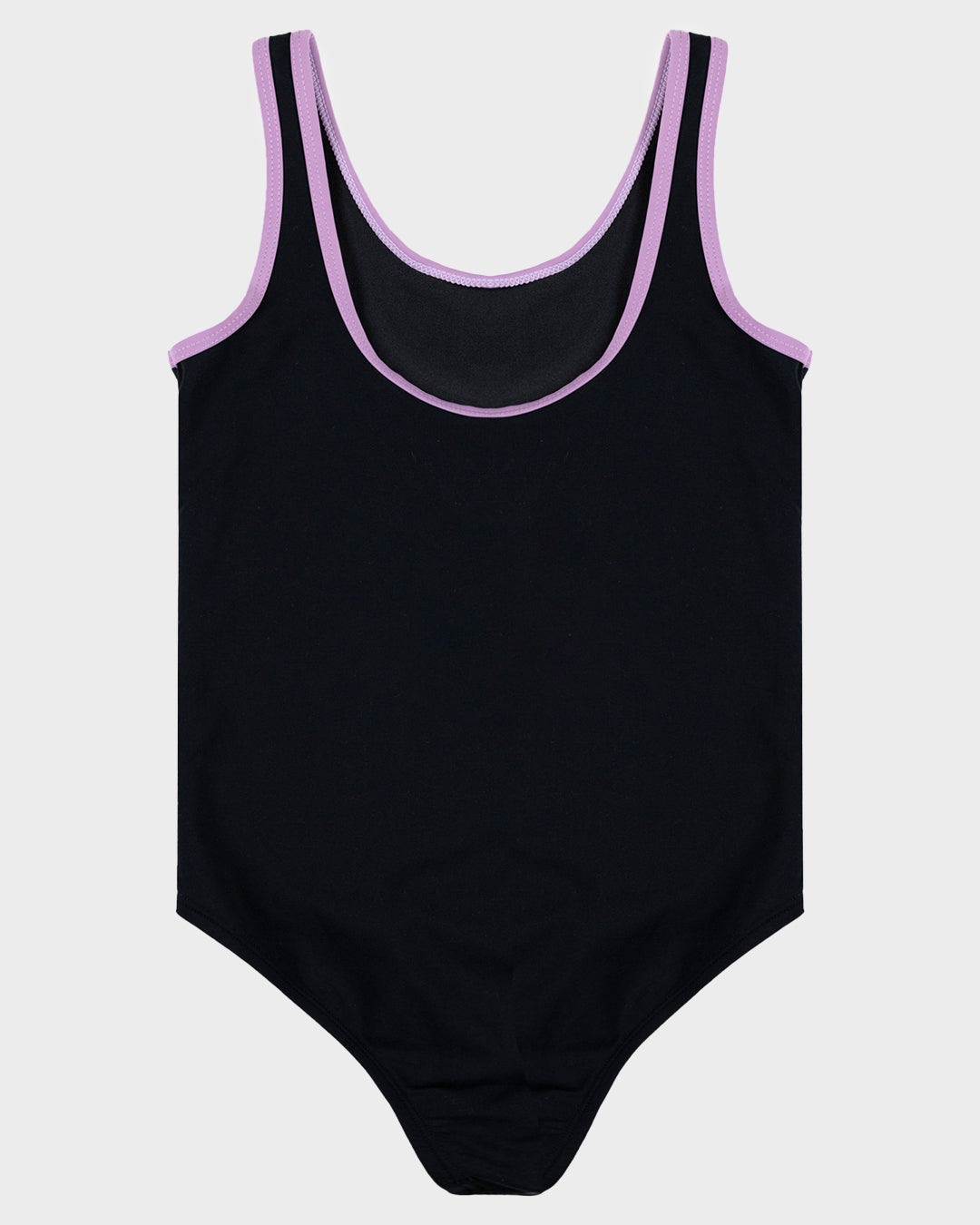 Vibes Girls One Piece Swimsuit Black-purple