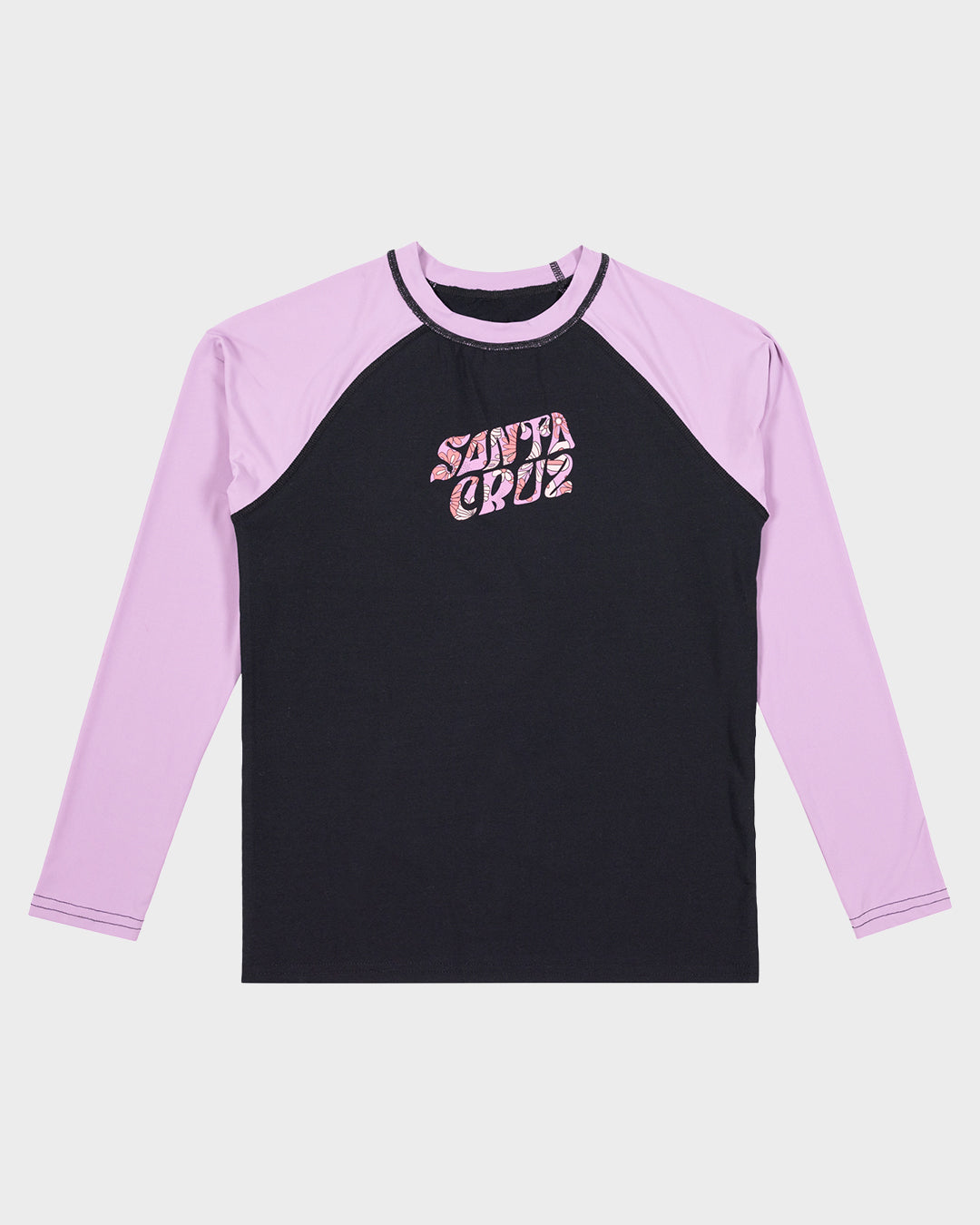 Vibes Girls L/S Rash Guard Black-purple