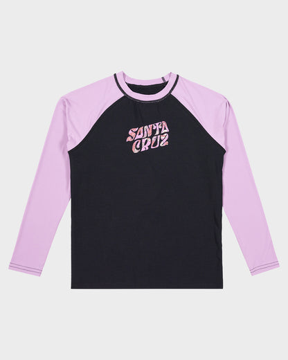 Vibes Girls L/S Rash Guard Black-purple