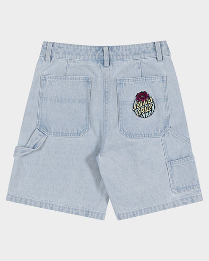 Cactus Dot Girls Carpenter Short Light Washed Indigo