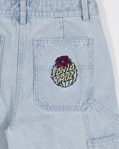 Cactus Dot Girls Carpenter Short Light Washed Indigo