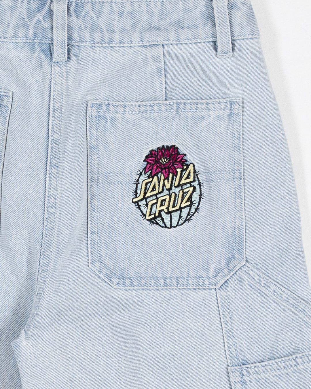 Cactus Dot Girls Carpenter Short Light Washed Indigo