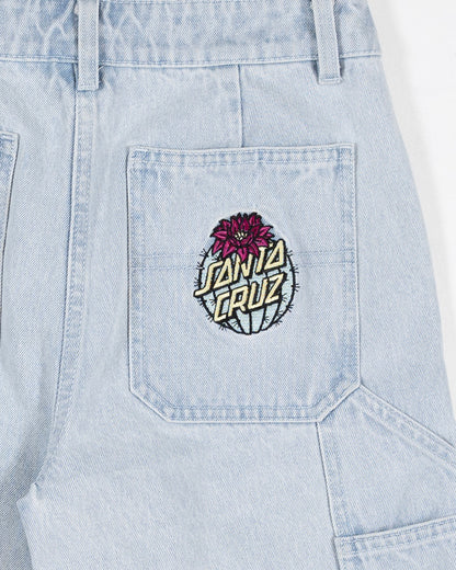 Cactus Dot Girls Carpenter Short Light Washed Indigo