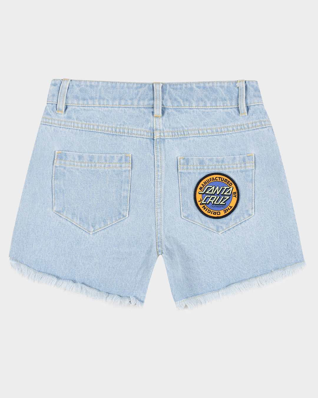 MFG Retro Dot Girls Short Light Washed Indigo