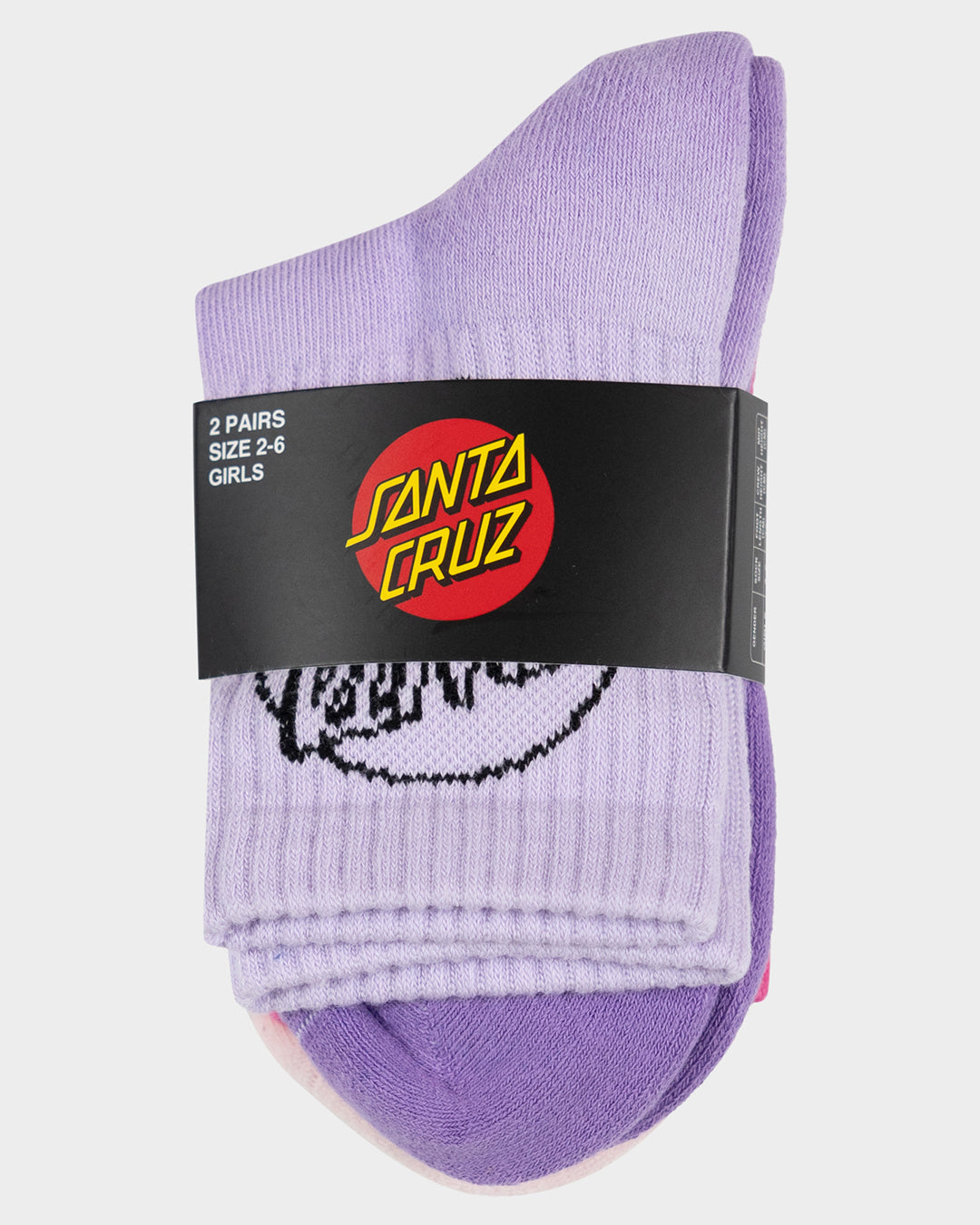 Opus Dot Girls Mid Socks 2 Pack Lavender Tdye-pink Tdye