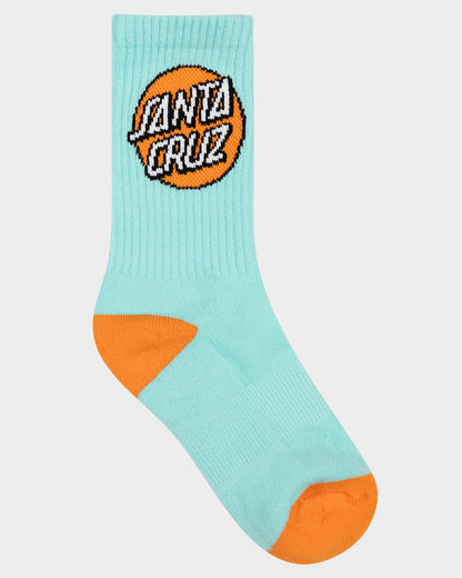 Other Dot Girls Crew Socks 4 Pack Orange-lavender-wht-aqua