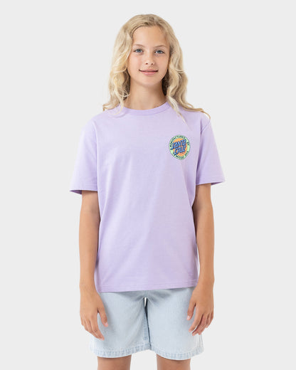 MFG Retro Dot Reverse Girls T-shirt Lavender