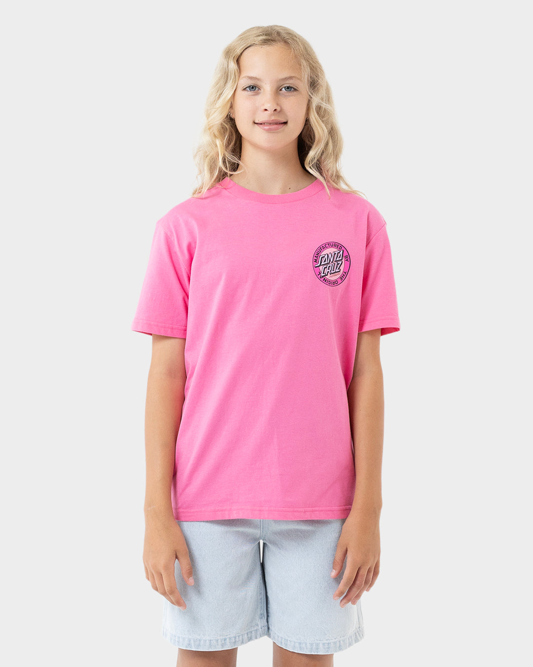 MFG Retro Dot Reverse Girls T-shirt Pink