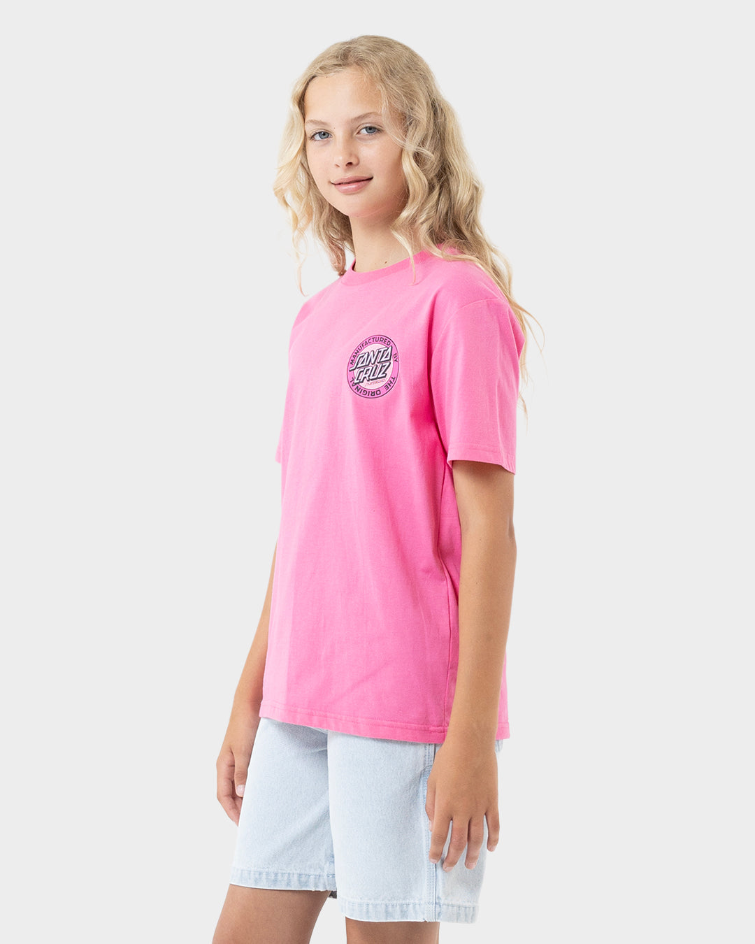 MFG Retro Dot Reverse Girls T-shirt Pink