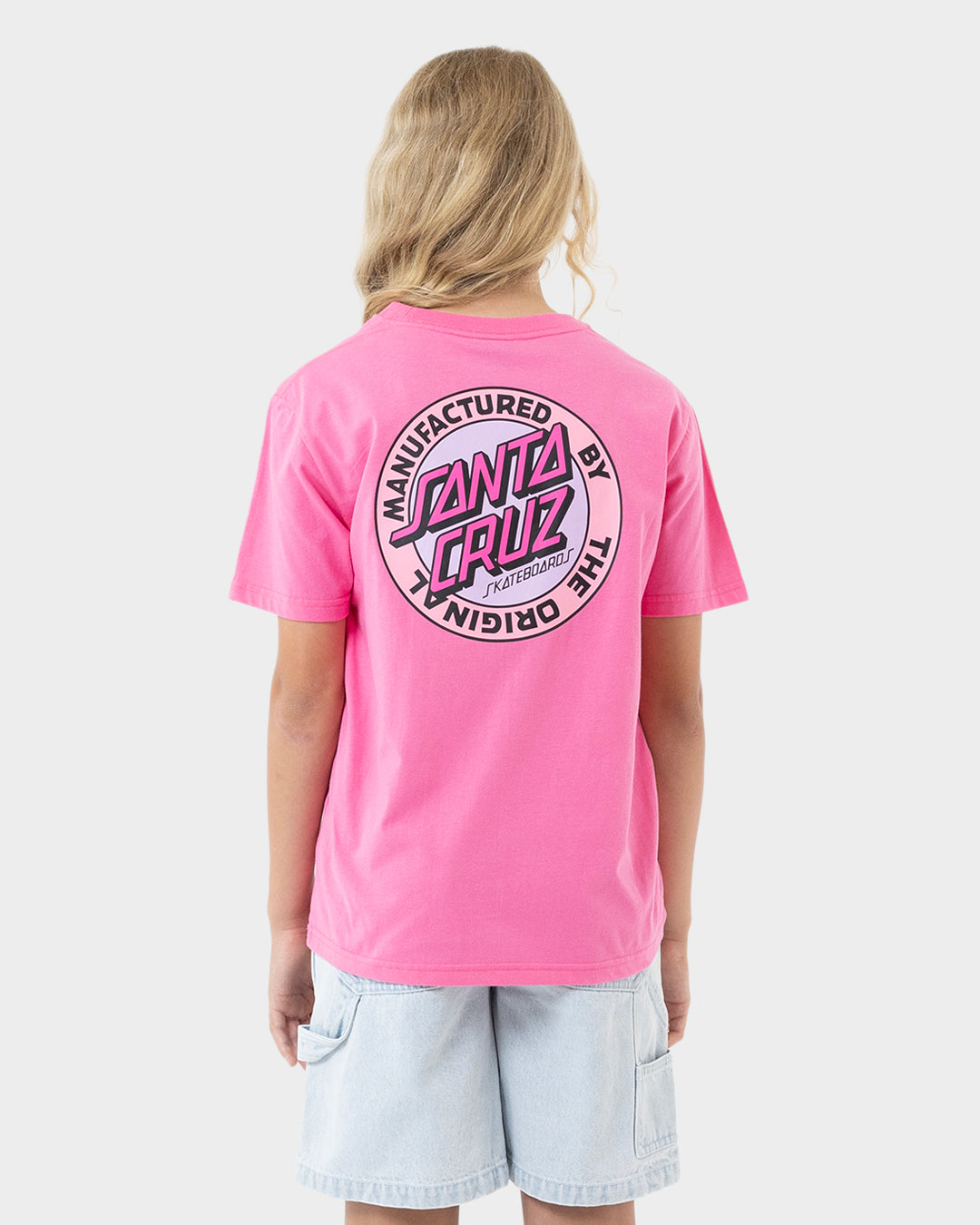 MFG Retro Dot Reverse Girls T-shirt Pink