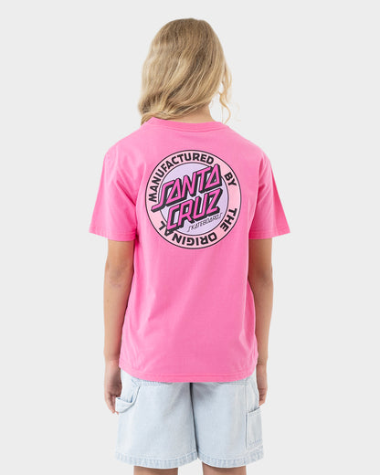 MFG Retro Dot Reverse Girls T-shirt Pink