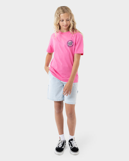 MFG Retro Dot Reverse Girls T-shirt Pink
