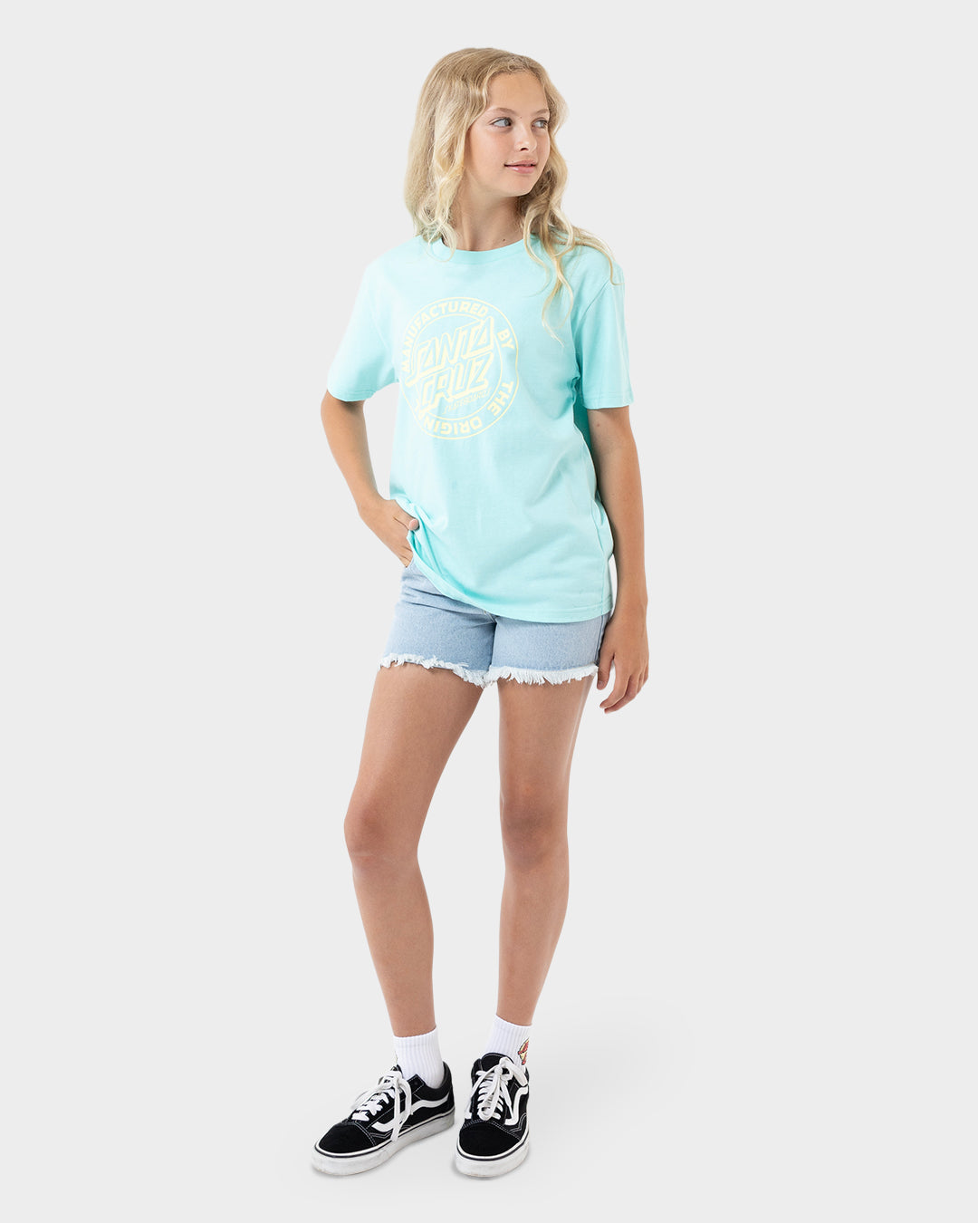 MFG Dot Girls T-shirt Aqua
