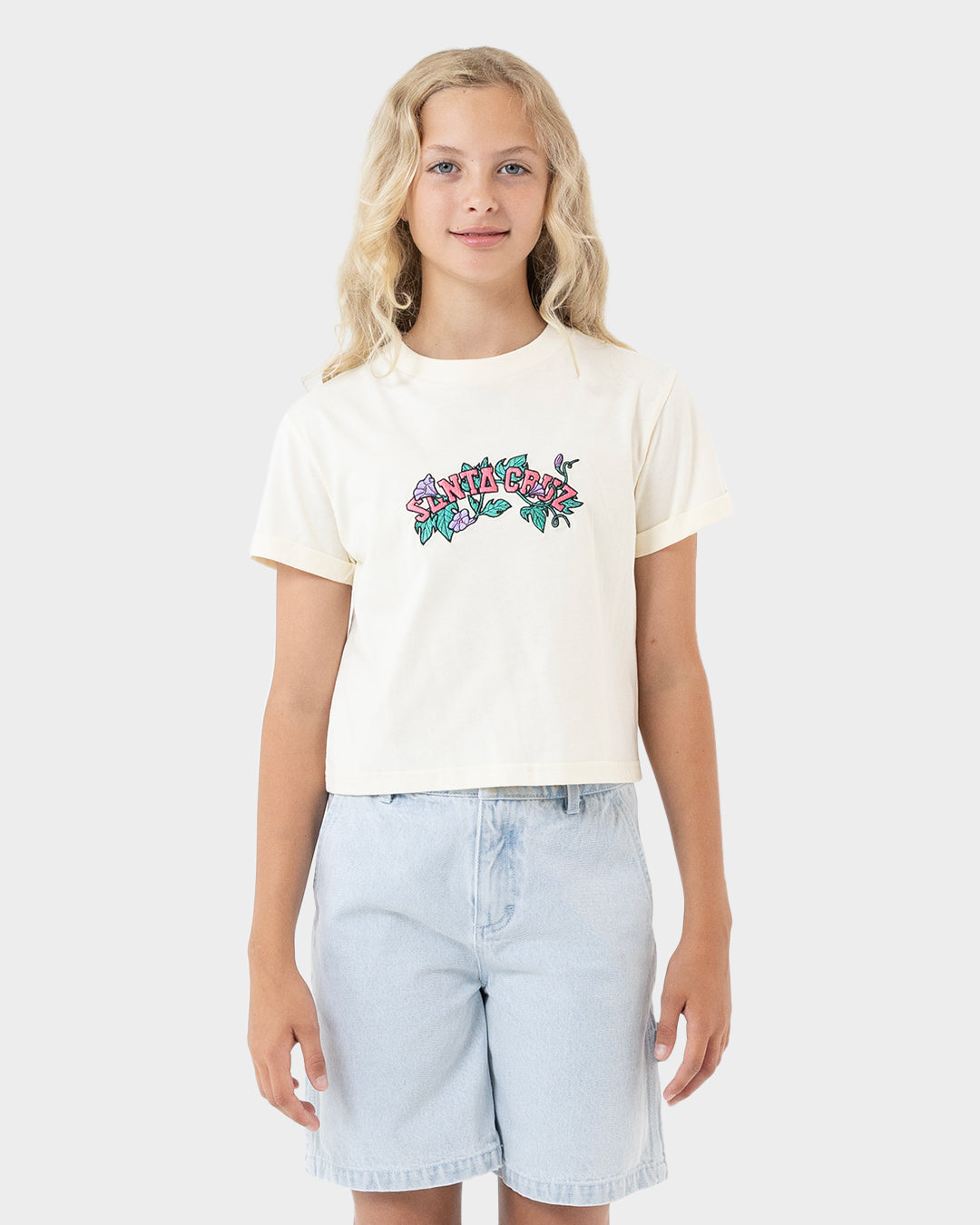 Cluster Strip Girls T-shirt Cream
