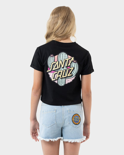 Cactus Dot Girls T-shirt Black
