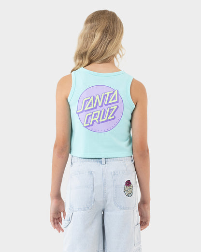 Other Dot Pop Cropped Girls Tank Aqua