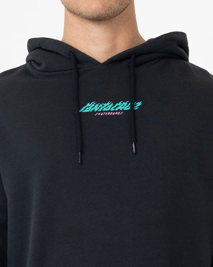 Stacked Handled Strip Men's Pullover Hoodie Off Black