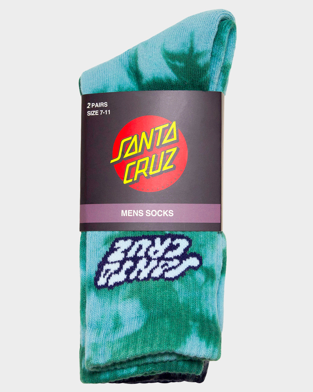 Comic Stack Men's Crew Socks (2 Pack) Grn Tie Dye-blk Tie Dye