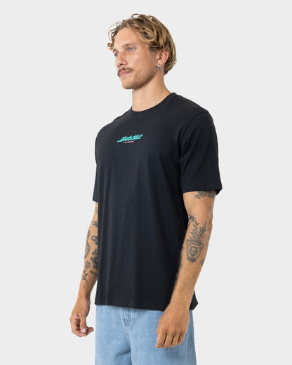 Stacked Handled Strip Men's T-shirt Off Black