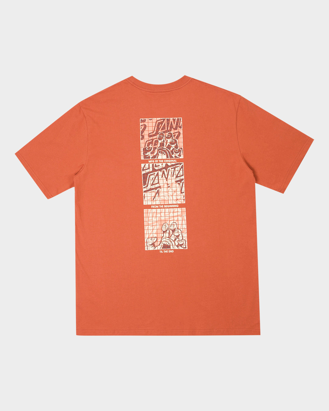 Stacked Handled Strip Men's T-shirt Rust