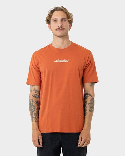 Stacked Handled Strip Men's T-shirt Rust