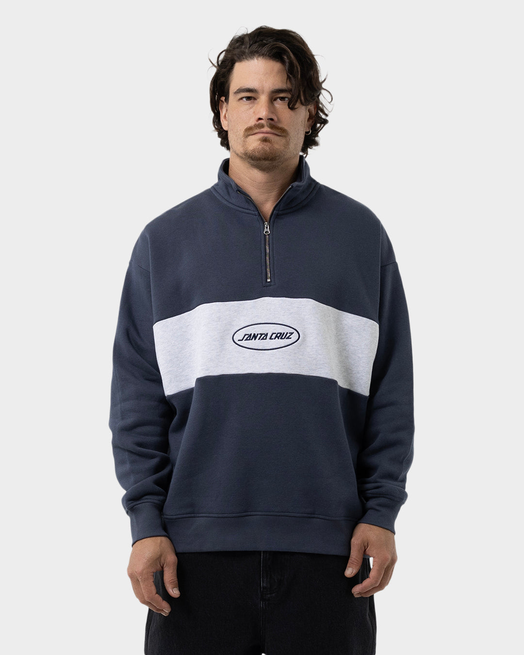 Slam Oval Strip Men's Sweater Dark Blue